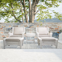 Park Meadows 5-Piece Wicker Outdoor Swivel Chair Bistro Set
