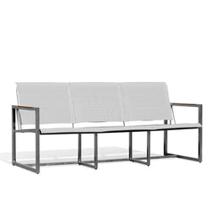 Pine Stainless Steel & Teak Outdoor Sling Sofa