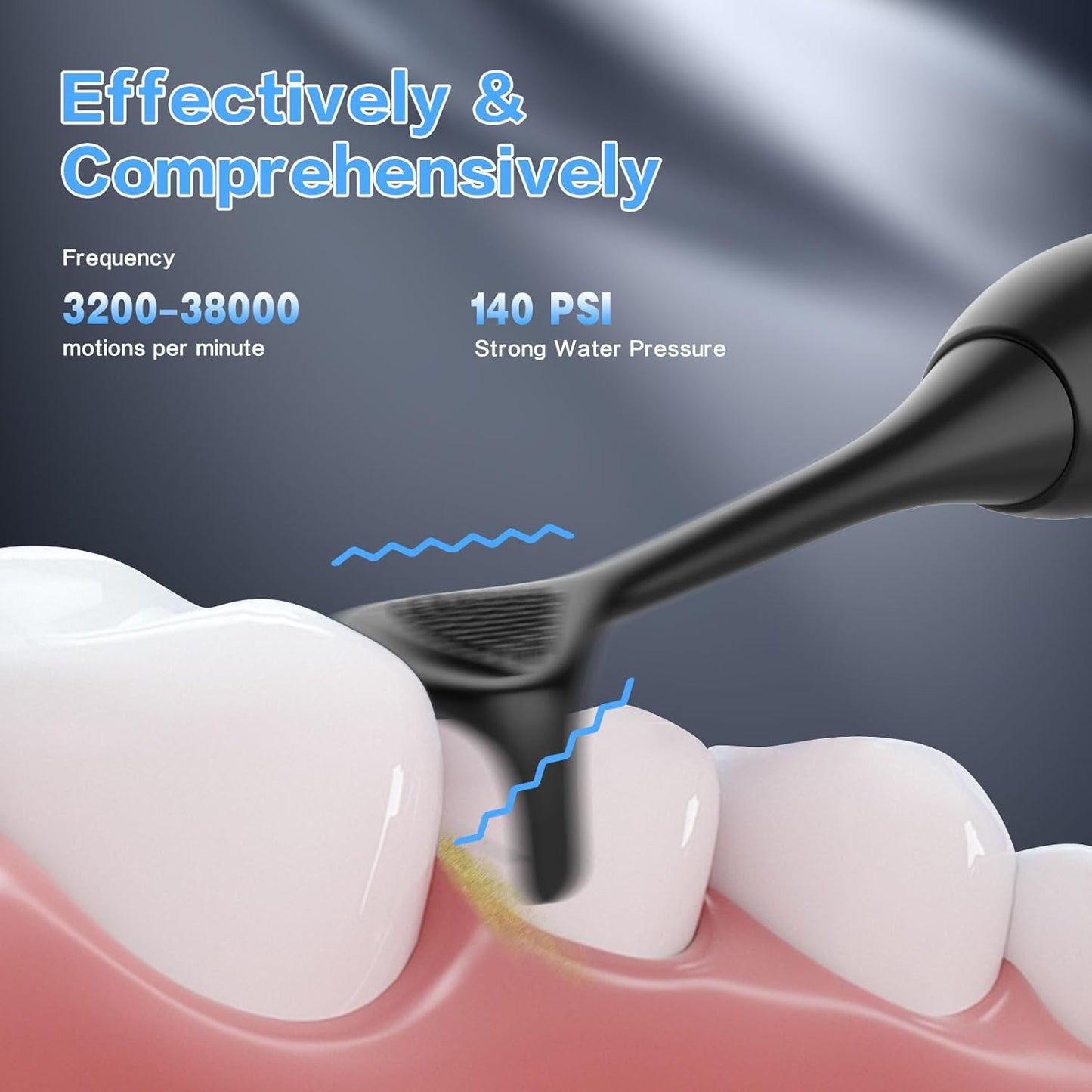 Voraiya Electric Flosser for Teeth Electric Flosser Dental Floss 3 Modes + 50 Replacement Heads Rechargable Ultrasonic Power Flossing for Teeth Adults & Kids