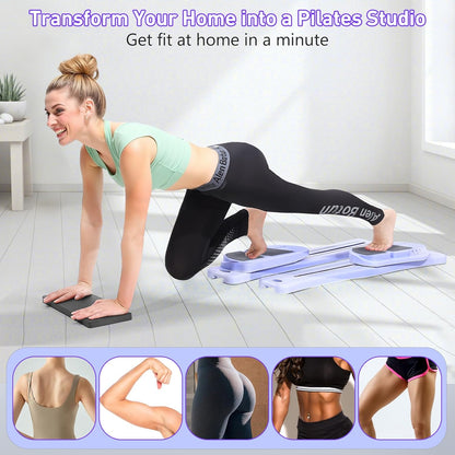 Pilates Board, Upgraded Pilates Reformer for Core Workouts, Detachable Ab Trainer Machine with Anti-Slip and Quiet Design, Home Fitness Equipment Set for Full Body Workout