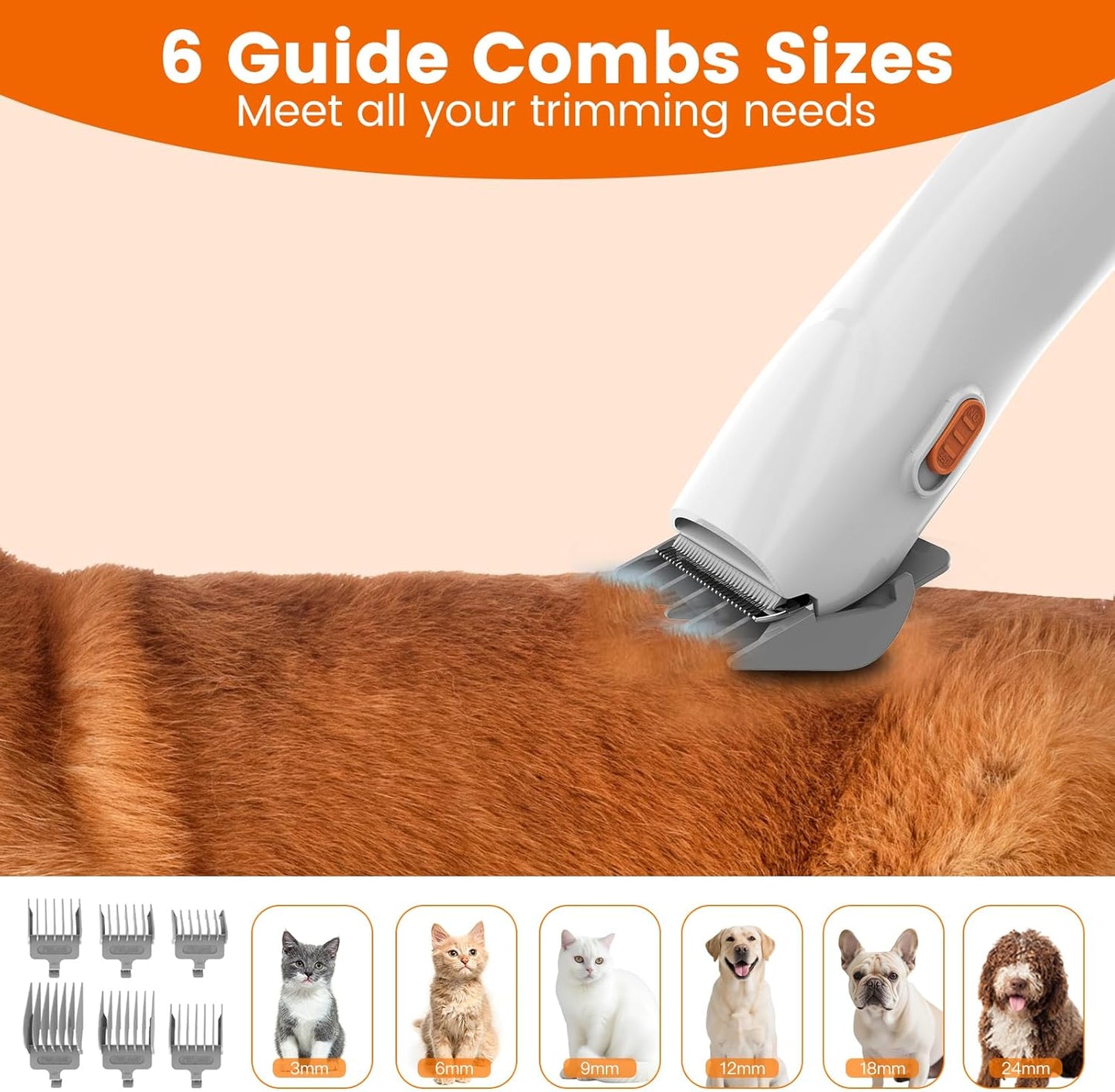 Dog Grooming Vacuum Kit with Clippers & Brush – 12,000Pa Low-Noise Pet Hair Cleaner