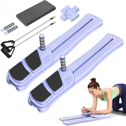 Pilates Board, Upgraded Pilates Reformer for Core Workouts, Detachable Ab Trainer Machine with Anti-Slip and Quiet Design, Home Fitness Equipment Set for Full Body Workout