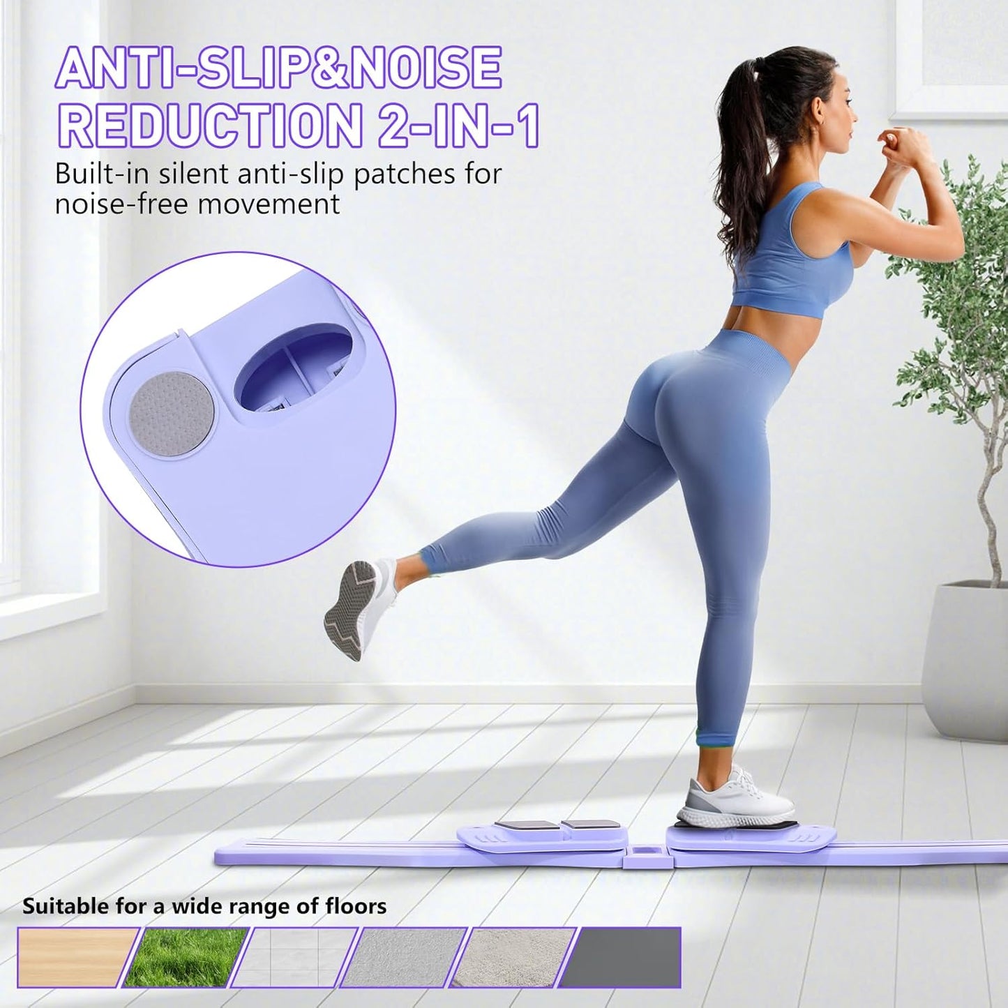 Pilates Board, Upgraded Pilates Reformer for Core Workouts, Detachable Ab Trainer Machine with Anti-Slip and Quiet Design, Home Fitness Equipment Set for Full Body Workout