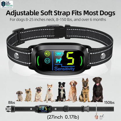 Rechargeable Dog Bark Collar – Smart Anti-Bark Training with Beep & Vibration, Black