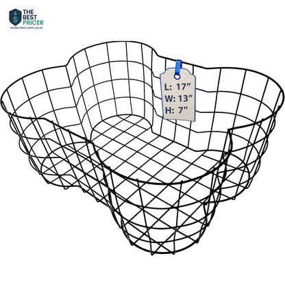 Metal Dog Toy Basket, Bone Shaped Indestructible Dog Toy Bin, Sturdy Dog Storage Organizer, 17 (L) x 13 (W) x 7 (H) inches