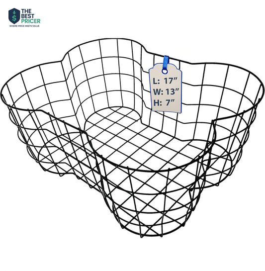 Metal Dog Toy Basket, Bone Shaped Indestructible Dog Toy Bin, Sturdy Dog Storage Organizer, 17 (L) x 13 (W) x 7 (H) inches