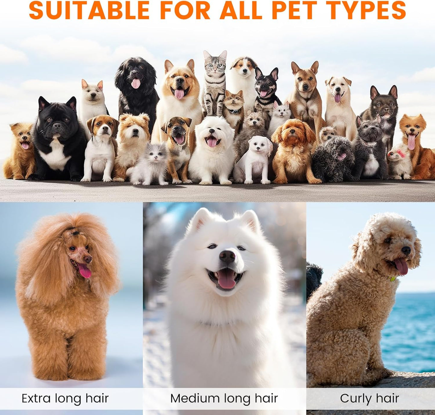 Dog Grooming Vacuum Kit with Clippers & Brush – 12,000Pa Low-Noise Pet Hair Cleaner