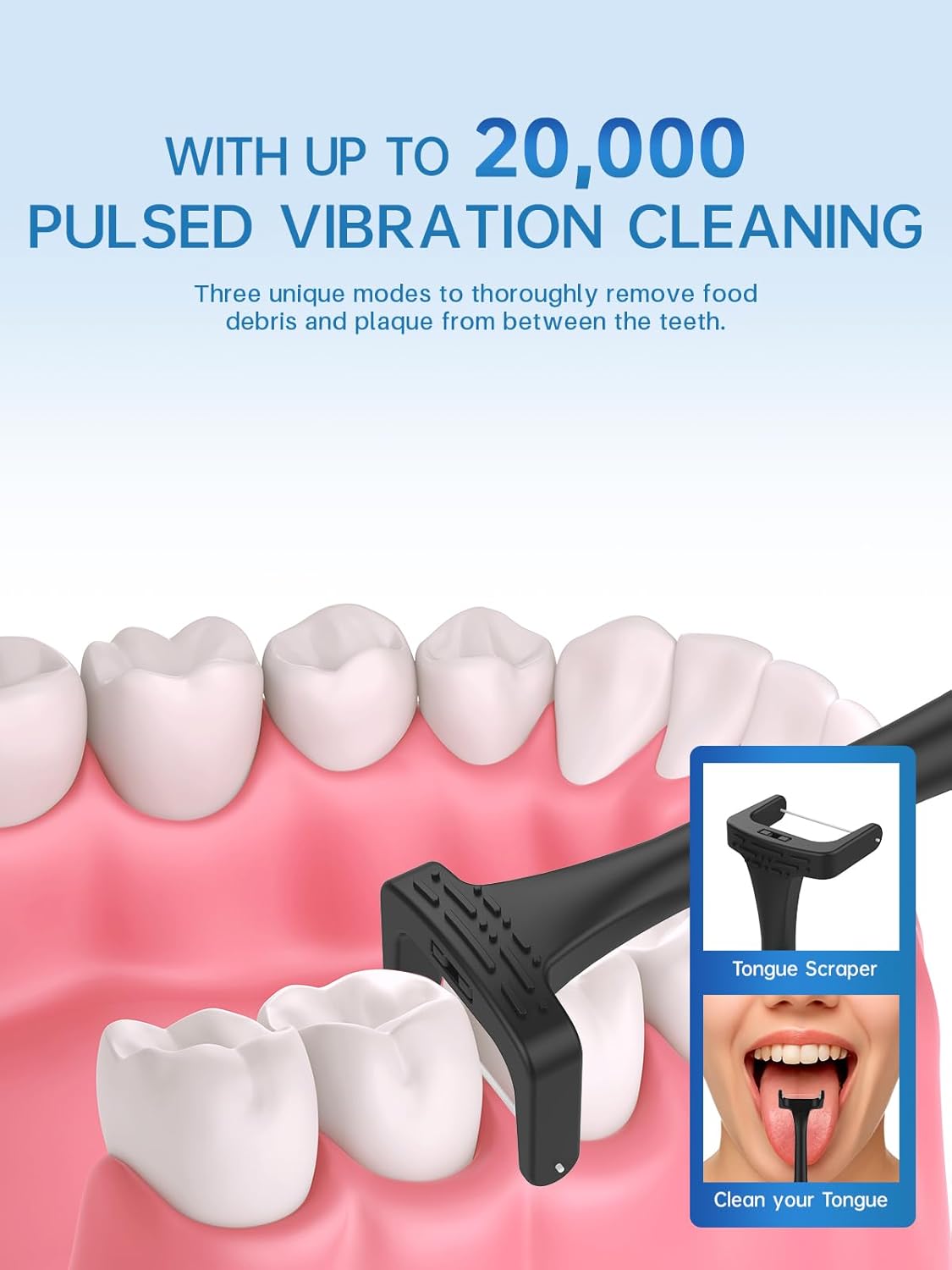 Voraiya Electric Flosser for Teeth Reusable Dental Floss with 50 Replacement Heads,Dentist Recommended Tooth Flossers,Water Flosser Alternative,Rechargeable Dental Floss Picks for Adults,Travel