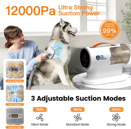 AIRROBO Dog Grooming Vacuum Kit – 12,000Pa Suction, 2L Capacity, Low Noise, Model PG100