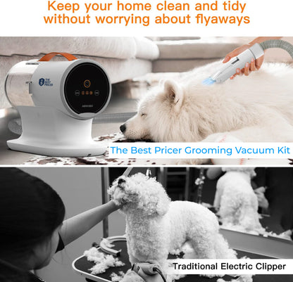 AIRROBO Dog Grooming Vacuum Kit – 12,000Pa Suction, 2L Capacity, Low Noise, Model PG100