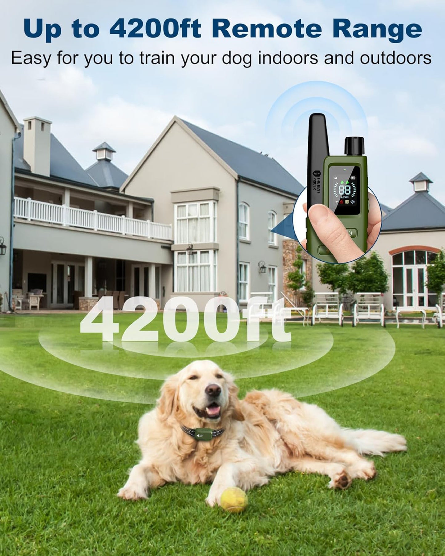 Dog Shock Collar for 2 Dogs – 4200FT Remote, Waterproof, 4 Modes, Rechargeable