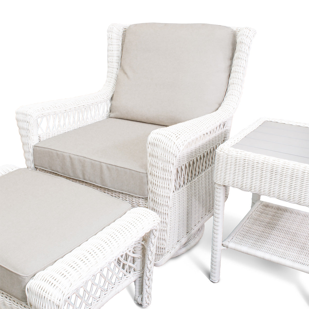Park Meadows 5-Piece Wicker Outdoor Swivel Chair Bistro Set