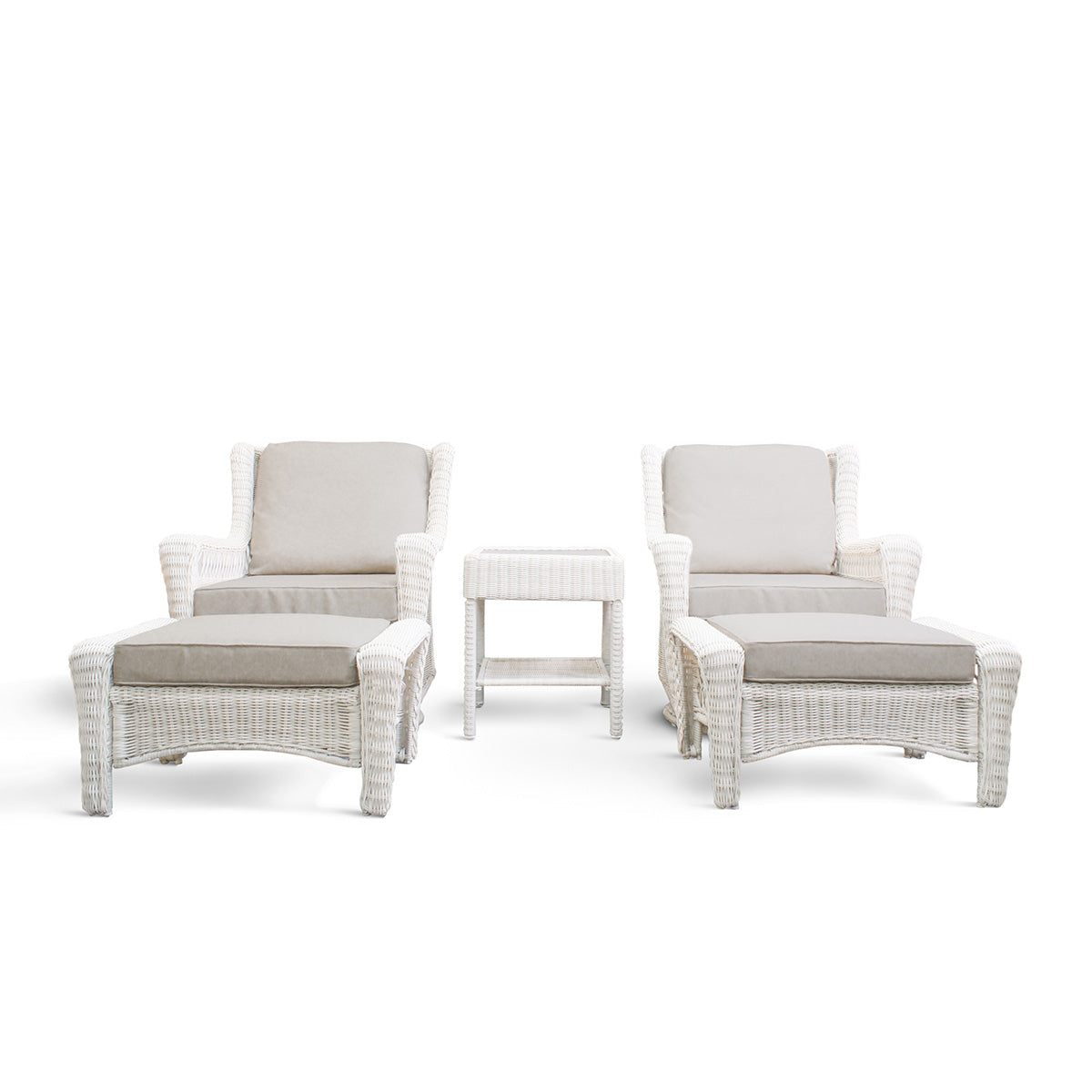 Park Meadows 5-Piece Wicker Outdoor Swivel Chair Bistro Set