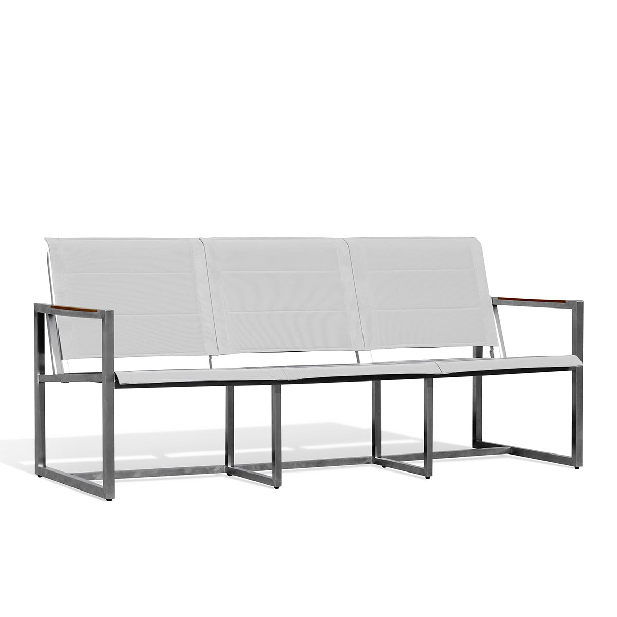Pine Stainless Steel & Teak Outdoor Sling Sofa