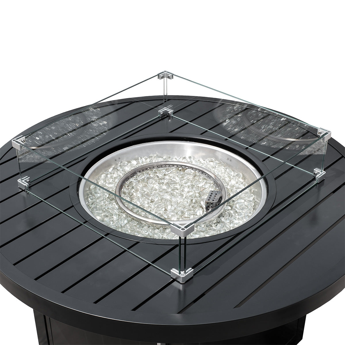 Aluminum Propane 42" Round Outdoor Fire Pit Table