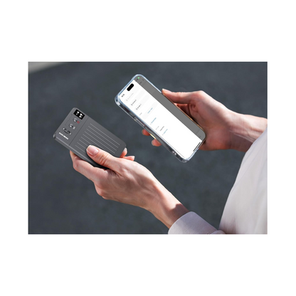 AI Voice Recorder with Transcription, 64GB, App/Web Control, Wireless Charging, Grey