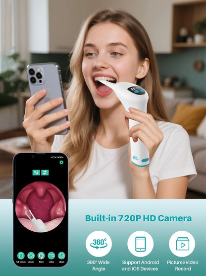 Voraiya Tonsil Stone Remover. Camera, LED Light, 5-Level Suction