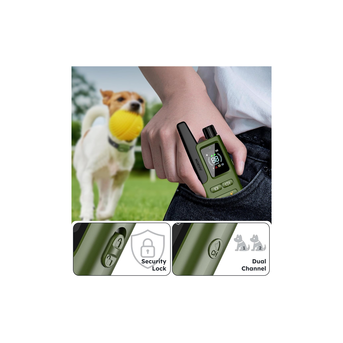 Jugbow Dog Shock Collar for 2 Dogs – 4200FT Remote, Waterproof, 4 Modes, Rechargeable