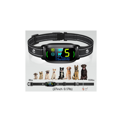 Rechargeable Dog Bark Collar – Smart Anti-Bark Training with Beep & Vibration, Black