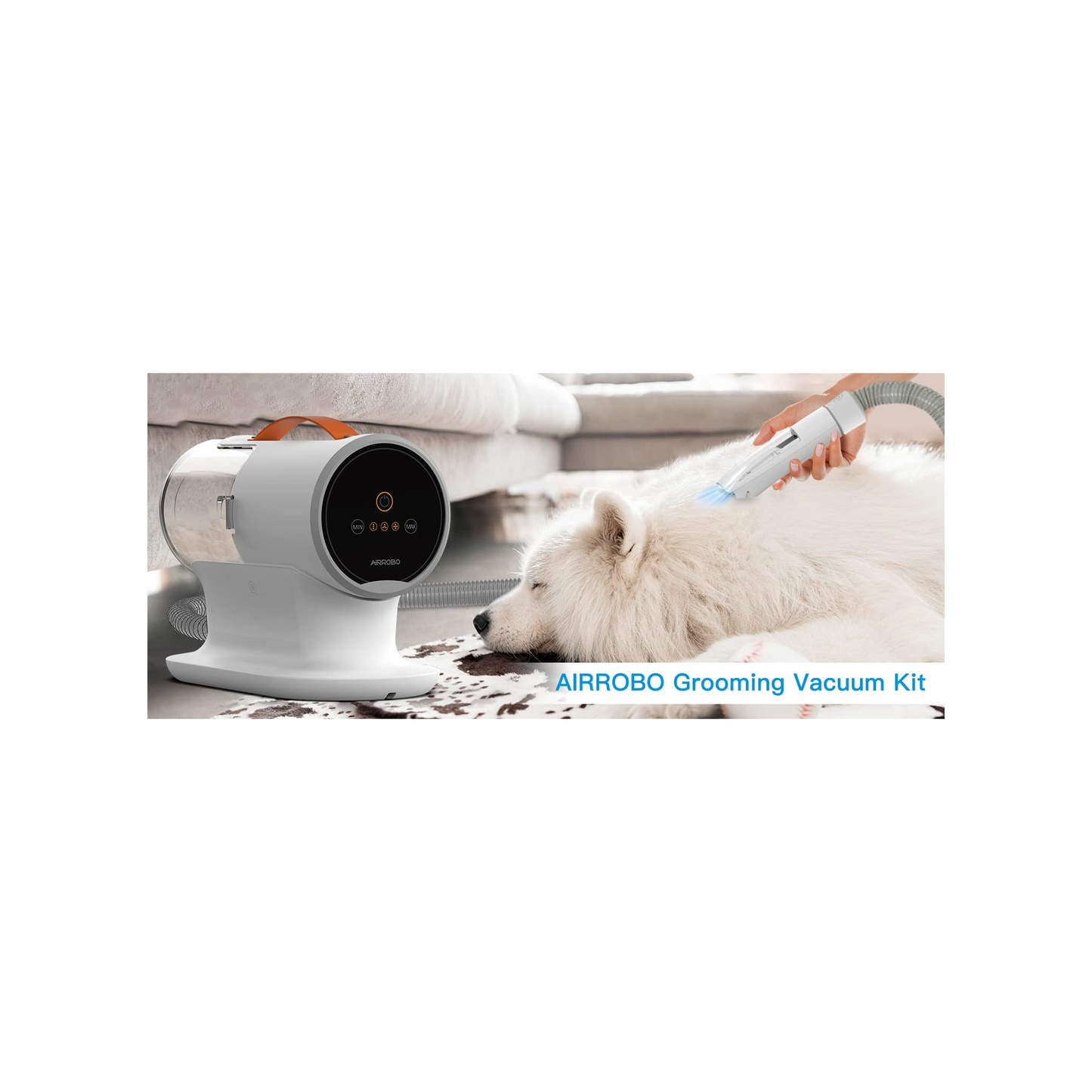 AIRROBO Dog Grooming Vacuum Kit – 12,000Pa Suction, 2L Capacity, Low Noise, Model PG100