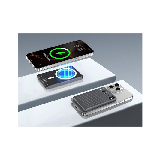 AI Voice Recorder with Transcription, 64GB, App/Web Control, Wireless Charging, Grey