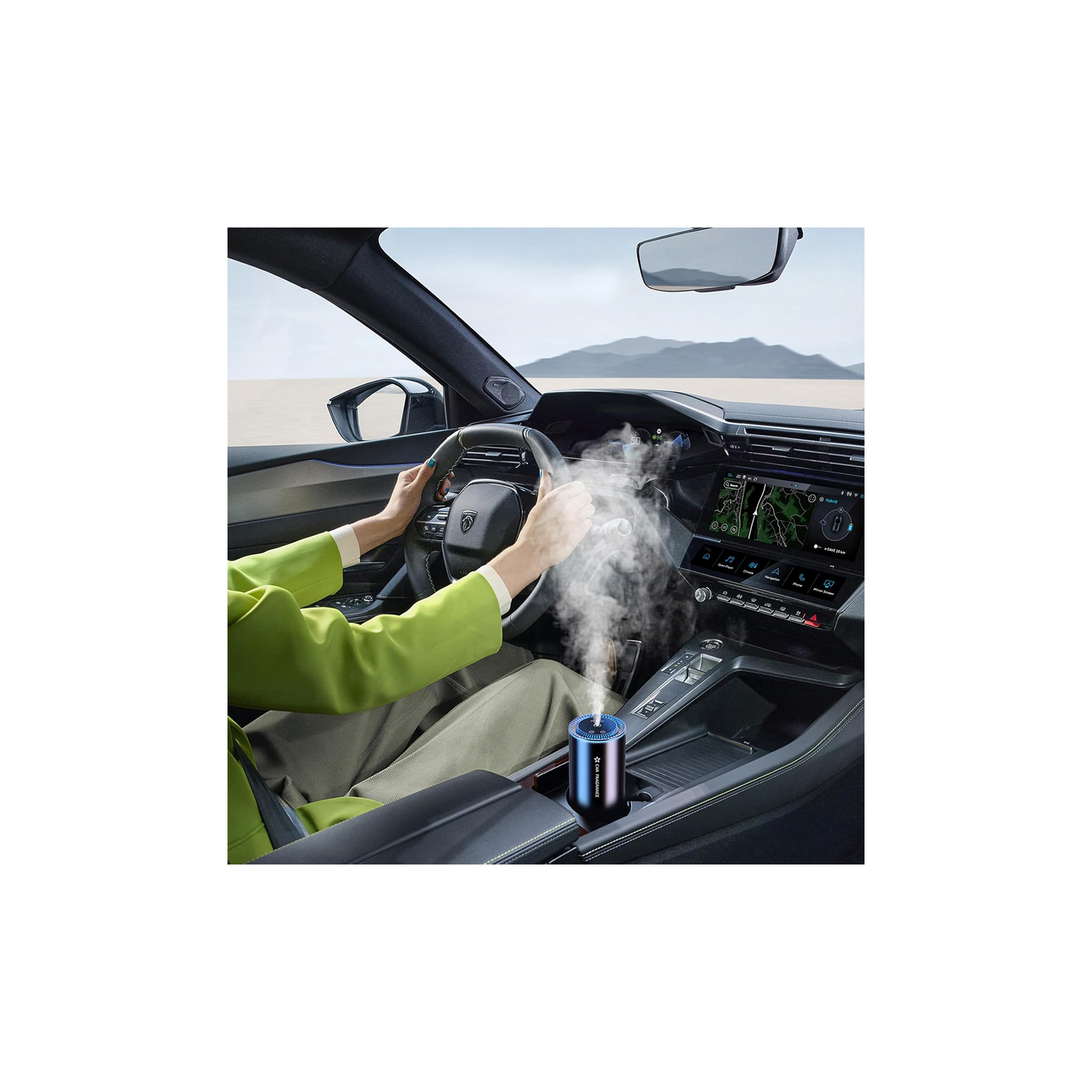 Smart Car Air Freshener Diffuser with Starry Projection, 3 Modes, 50ml, Auto On/Off