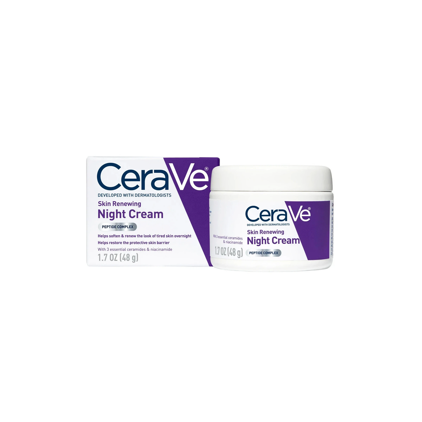 CeraVe Skin Renewing Face Night Cream w/Peptide Complex & Hyaluronic Acid, 1.7oz