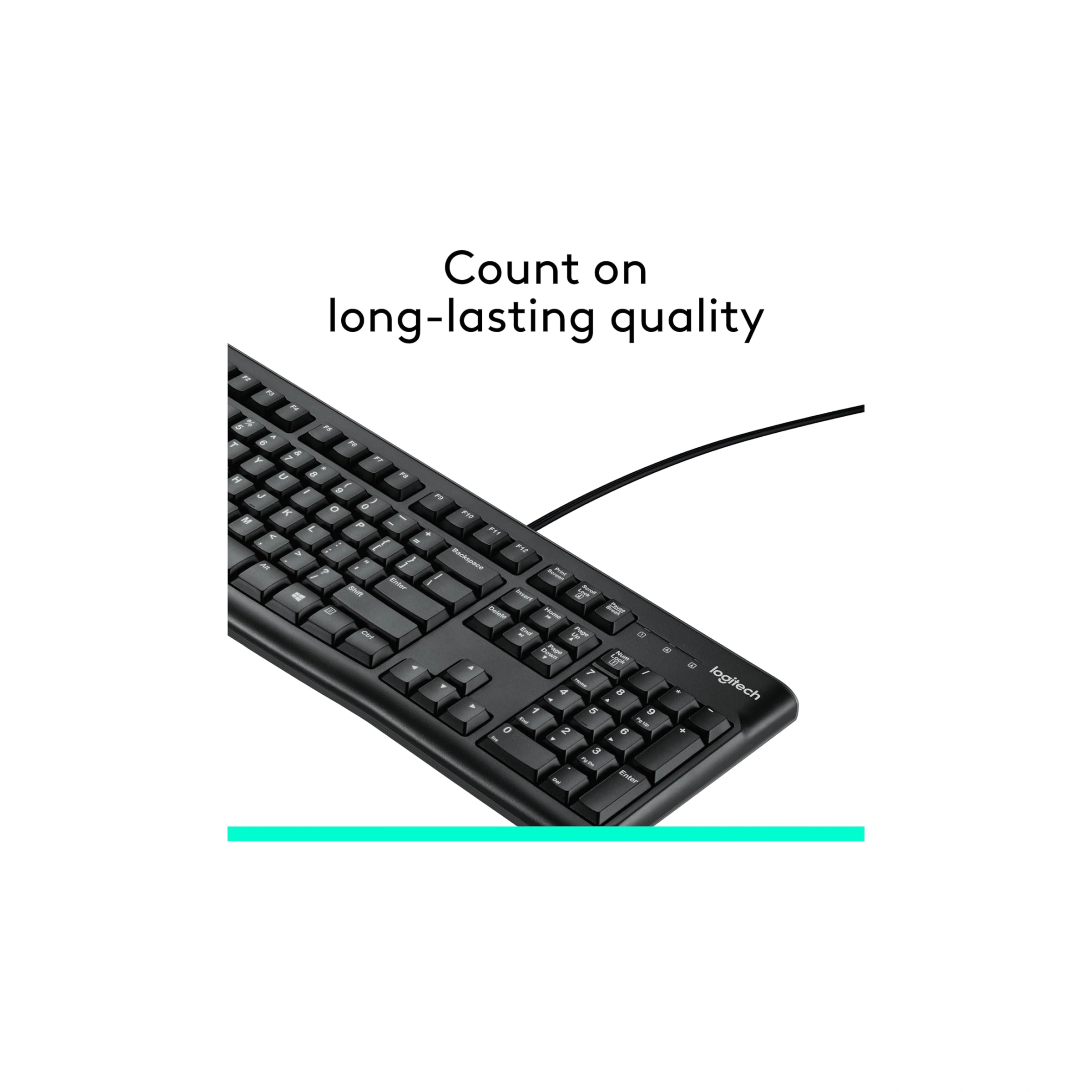 Logitech K120 Ergonomic Desktop Wired Keyboard USB Black-Brand New - Image 2